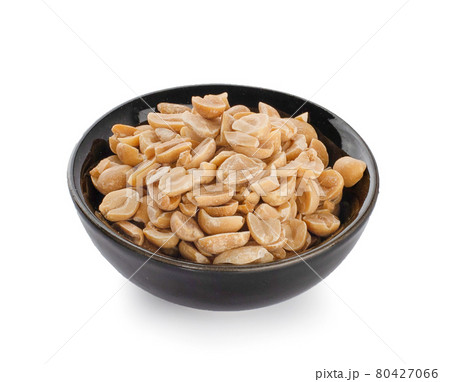 Roasted salted peanuts isolated on a white background 80427066