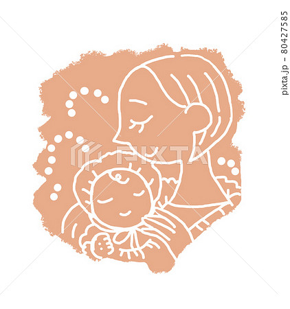 イキイキ生きるスローライフ　赤ちゃんを抱く女性 80427585