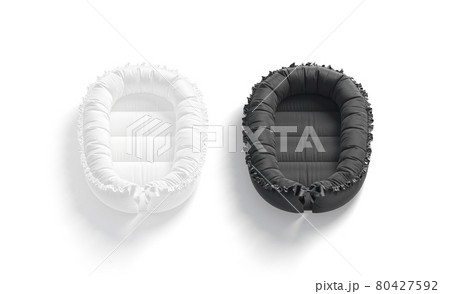 Blank black and white babynest lounger mockup, front view Blank black and white babynest lounger mockup, front view 80427592