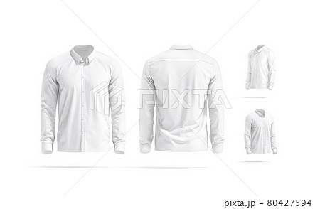 Blank white classic shirt mockup, different views Blank white classic shirt mockup, different views 80427594