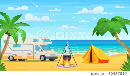 Seascape, vacation banner. 80427810