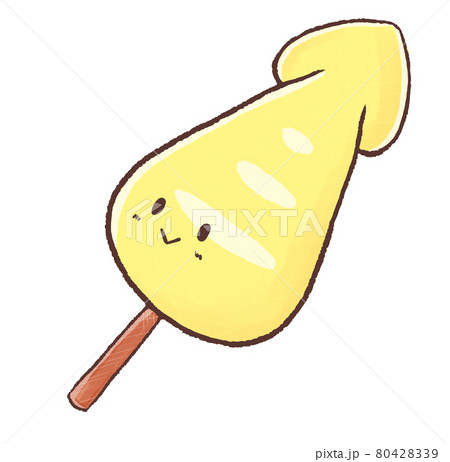 R もっとメルヘンな和菓子屋さん イカ焼き Aのイラスト素材