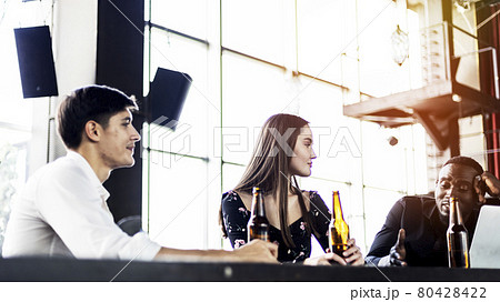 Happiness executive business meeting and discuss in meeting room. 80428422