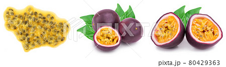 passion fruit isolated on white background. maracuya with full depth of field passion fruit isolated on white background. maracuya with full depth of field 80429363