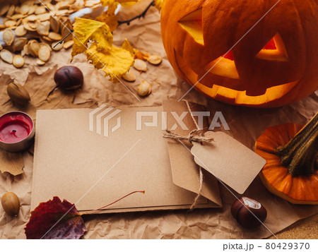 Happy Halloween day background with empty space for text Happy Halloween day background with empty space for text 80429370