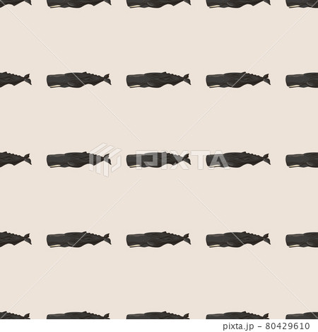 Seamless pattern cachalot on beige background. Template of cartoon character of ocean for fabric. Seamless pattern cachalot on beige background. Template of cartoon character of ocean for fabric. 80429610