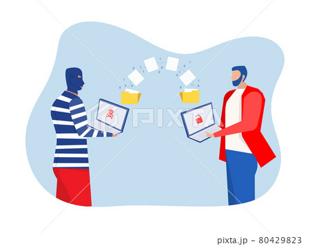 man unlock data with hacker steal data and personal information concept vector 80429823