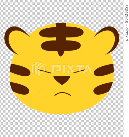 むっとするトラの表情素材 むっとするトラの表情素材 80429855
