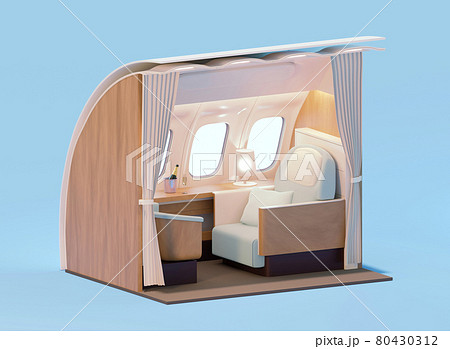 Airplane interior cross-section. First class cabin 80430312