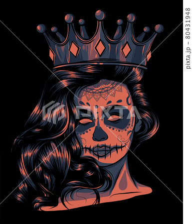 Skull girl with a crown. Vector illustration design Skull girl with a crown. Vector illustration design 80431948