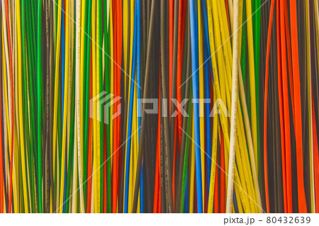 Thermal shrink electrical insulation, multicolored building materials background 80432639