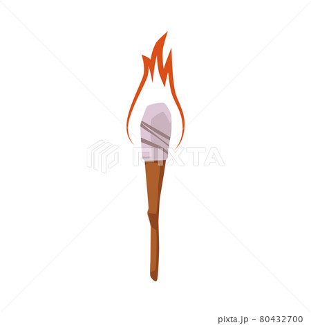 Primitive Torch With Fire For Survival And のイラスト素材
