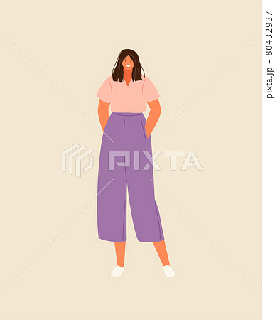 Fashionable girl in modern clothes vector 80432937