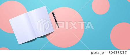 Blank white notebook from above 80433337