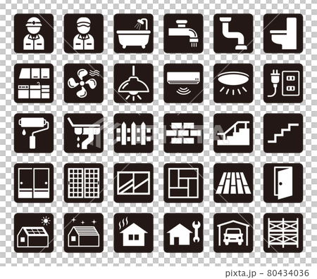 Simple icon set for remodeling / white nuki 80434036