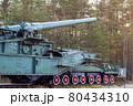 Large-caliber railway artillery gun. Fort Red Hill, Krasnaya Gorka, Leningrad 80434310
