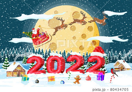 Christmas New Year Winter Landscape Christmas New Year Winter Landscape 80434705