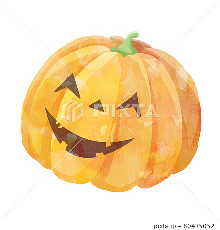 ハロウィンのかぼちゃお化け斜め笑顔のイラスト素材 [80435052] - PIXTA