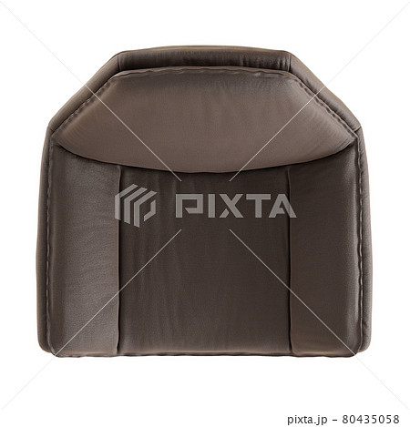 Brown leather armchair top view on an isolated background. 3d rendering 80435058