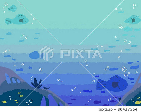 ゆるいお魚背景のイラスト素材