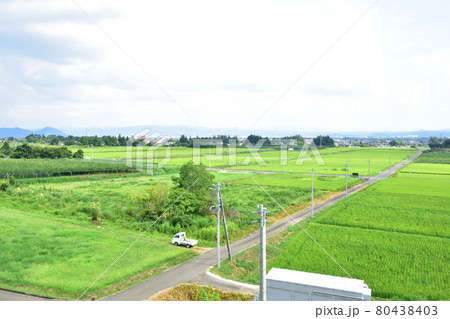 2020年夏、山形線の米沢駅から福島駅間の車窓風景 2020年夏、山形線の米沢駅から福島駅間の車窓風景 80438403