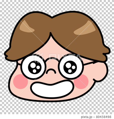 男性 表情 喜ぶ お坊ちゃま 若い メガネ イラスト素材のイラスト素材