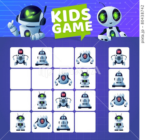 Sudoku game with cartoon robots and droids 80438742