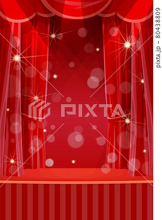 Red curtains on stage, circus or theater scene 80438809