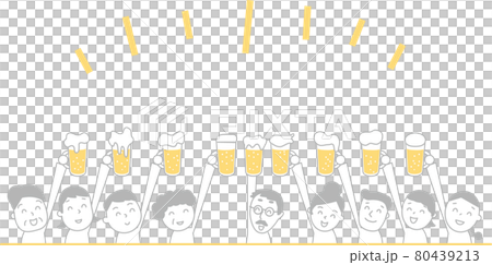 ビールで乾杯する人々 80439213
