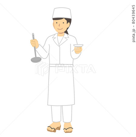 和食料理人の女性のイラストのイラスト素材