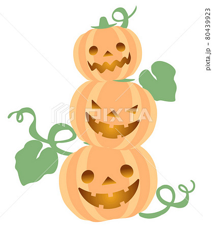 ハロウィンのかぼちゃ（縦）のイラスト素材 [80439923] - PIXTA