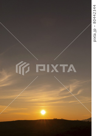 霧ヶ峰高原の夜明け 80442344