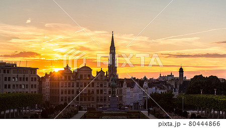 Cityscape of Brussels at sunset 80444866