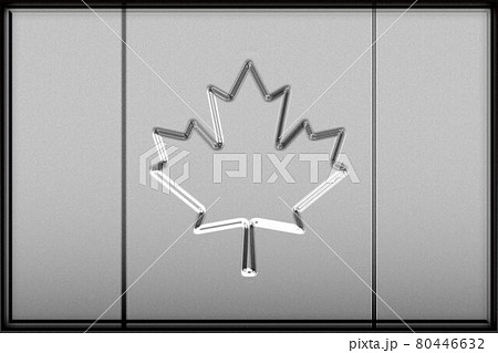 銀色に輝くカナダの国旗 80446632