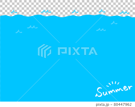 かわいい夏の海 手書き文字イラストのイラスト素材