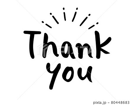 かわいい文字のthank You 手書き文字イラストのイラスト素材