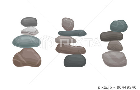 Smooth Stones and Pebbles Balancing on Each Other Creating Tower Vector Set Smooth Stones and Pebbles Balancing on Each Other Creating Tower Vector Set 80449540