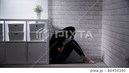 Asian girl feel depressed Asian girl feel depressed 80450360