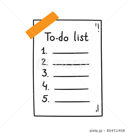 To Do List Hand Drawn Paper Paper Sheet Is のイラスト素材