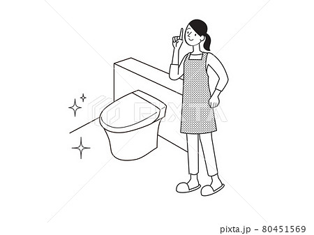 女性イラスト トイレ 清掃 リフォーム 女性イラスト トイレ 清掃 リフォーム 80451569