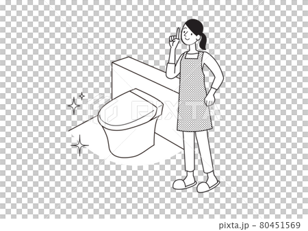 女性イラスト トイレ 清掃 リフォーム 女性イラスト トイレ 清掃 リフォーム 80451569