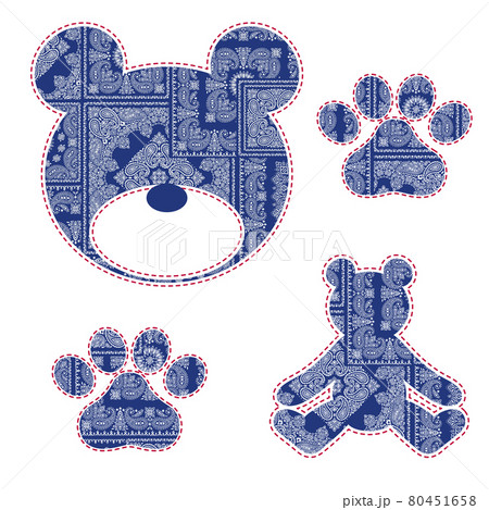 可愛いクマのバンダナ模様, 80451658