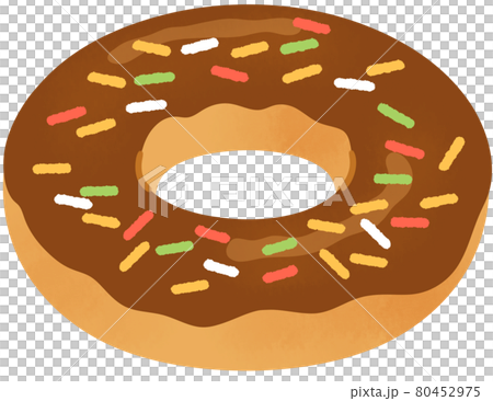 チョコドーナツ(カラースプレー)のイラスト素材 [80452975] - PIXTA