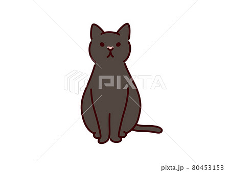 シンプルかわいい猫 黒猫のイラストのイラスト素材