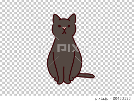 シンプルかわいい猫 黒猫のイラストのイラスト素材