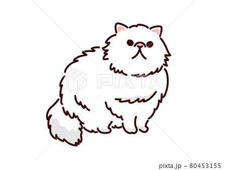 シンプルかわいい猫 ペルシャ猫のイラストのイラスト素材 シンプルかわいい猫 ペルシャ猫のイラストのイラスト素材