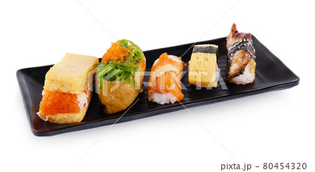 Set of nigiri sushi Isolated on white background 80454320