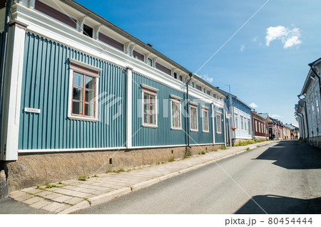 Rauma, Finland - 27 June, 2019: Old Rauma, one of UNESCO World Heritage sites, is the largest unified wooden town in the Nordic countries 80454444