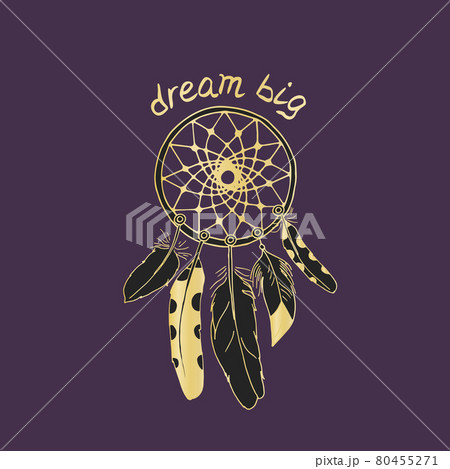 Vintage Dreamcatcher With Feathers And Hand のイラスト素材