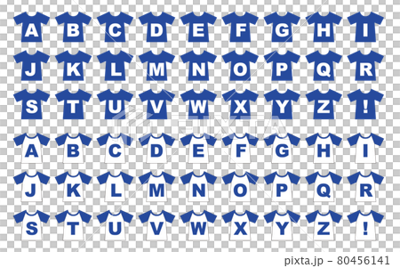 Simple Alphabet T-shirt 2D Illustration_Blue 80456141
